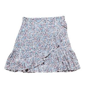 Skemo Floral Faux Wrap Ruffle Mini Skirt XL